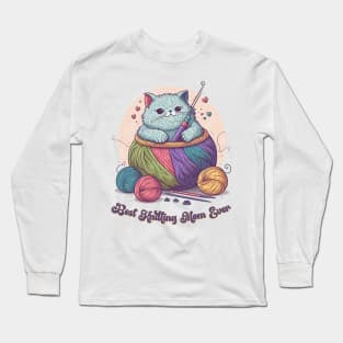 Best Knitting Mom Ever Cat #2 Long Sleeve T-Shirt